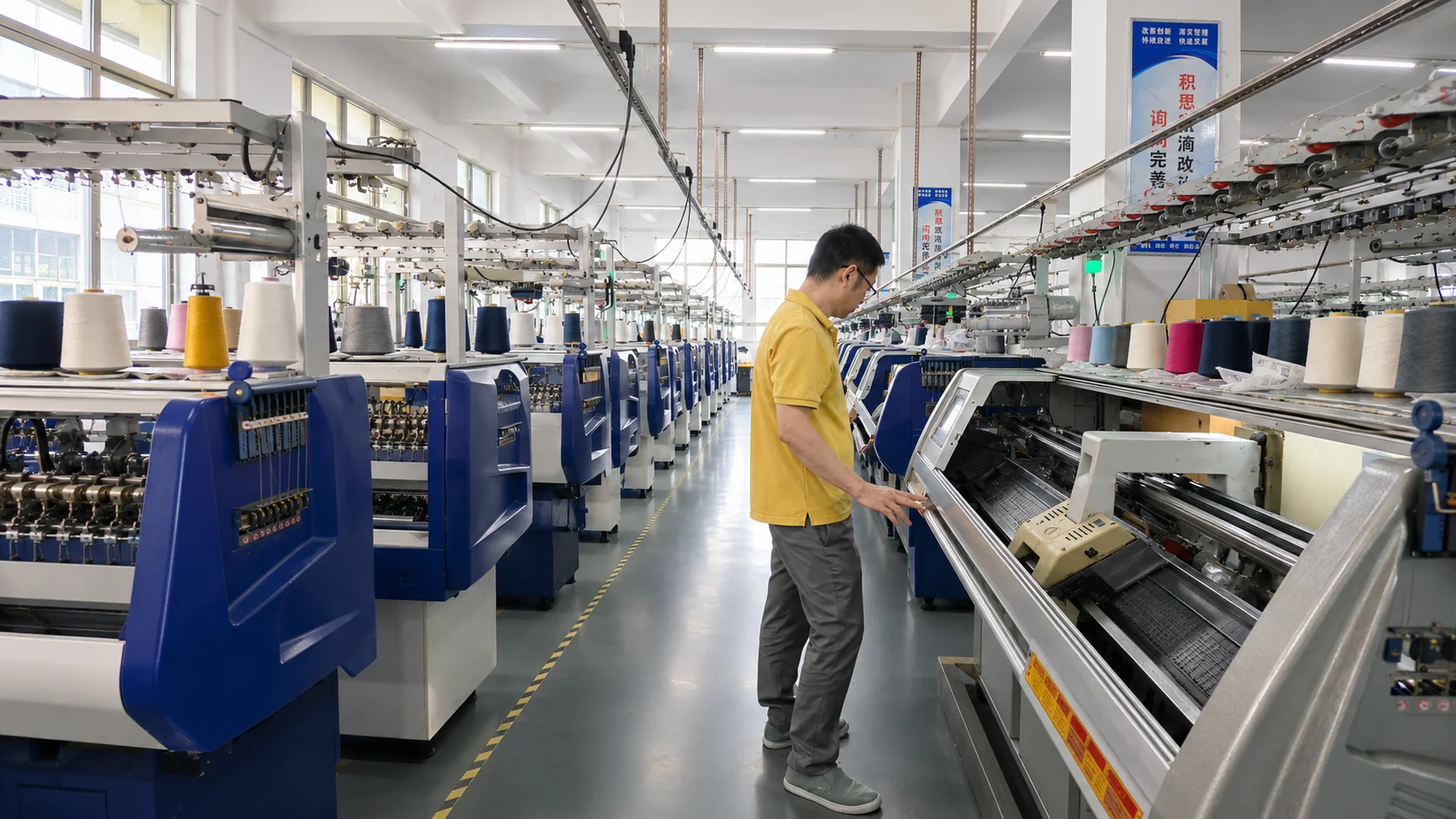 Men's sweater factory computerized knitting production line