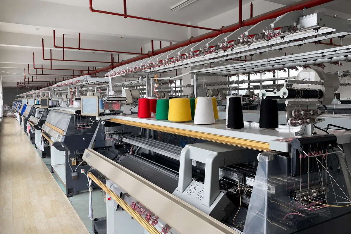 German STOLL computerized flat knitting machines at Lucky XFC