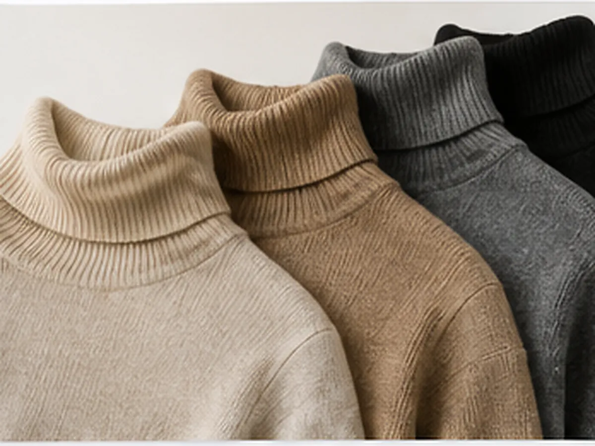 Diagram showing turtleneck sweater collar structure