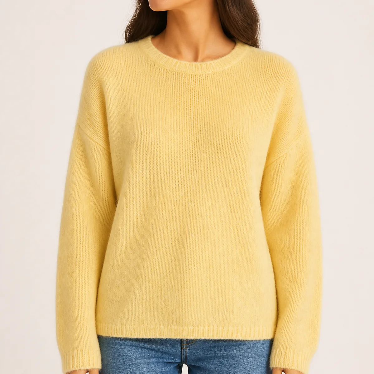 Women’s plain knit sweater for custom brand production