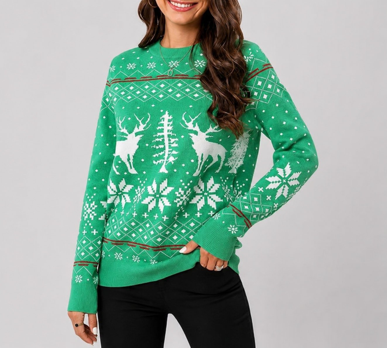 Christmas sweater factory development with buyer artwork yarn and knitted sample