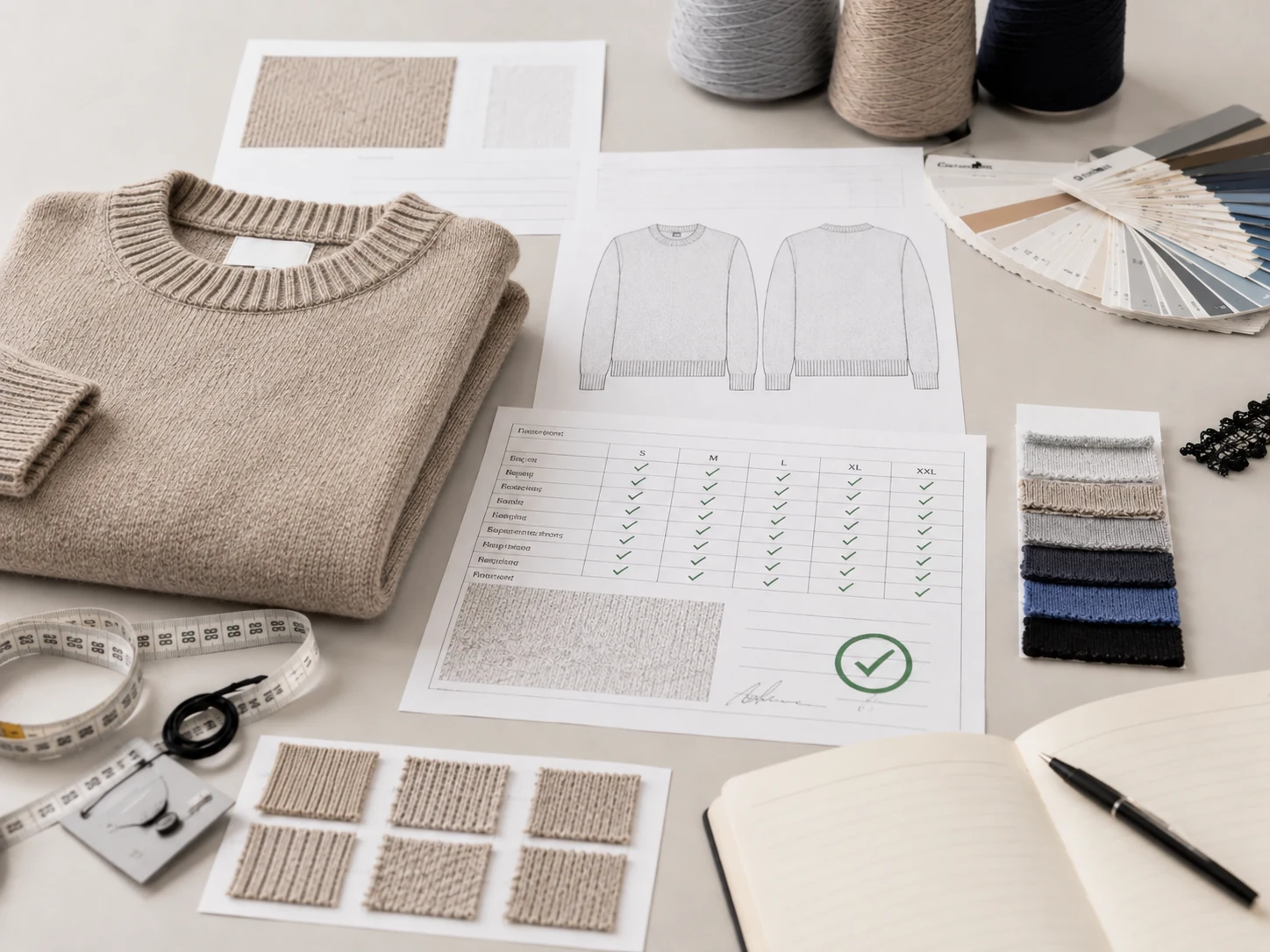 Knitwear set sample approval