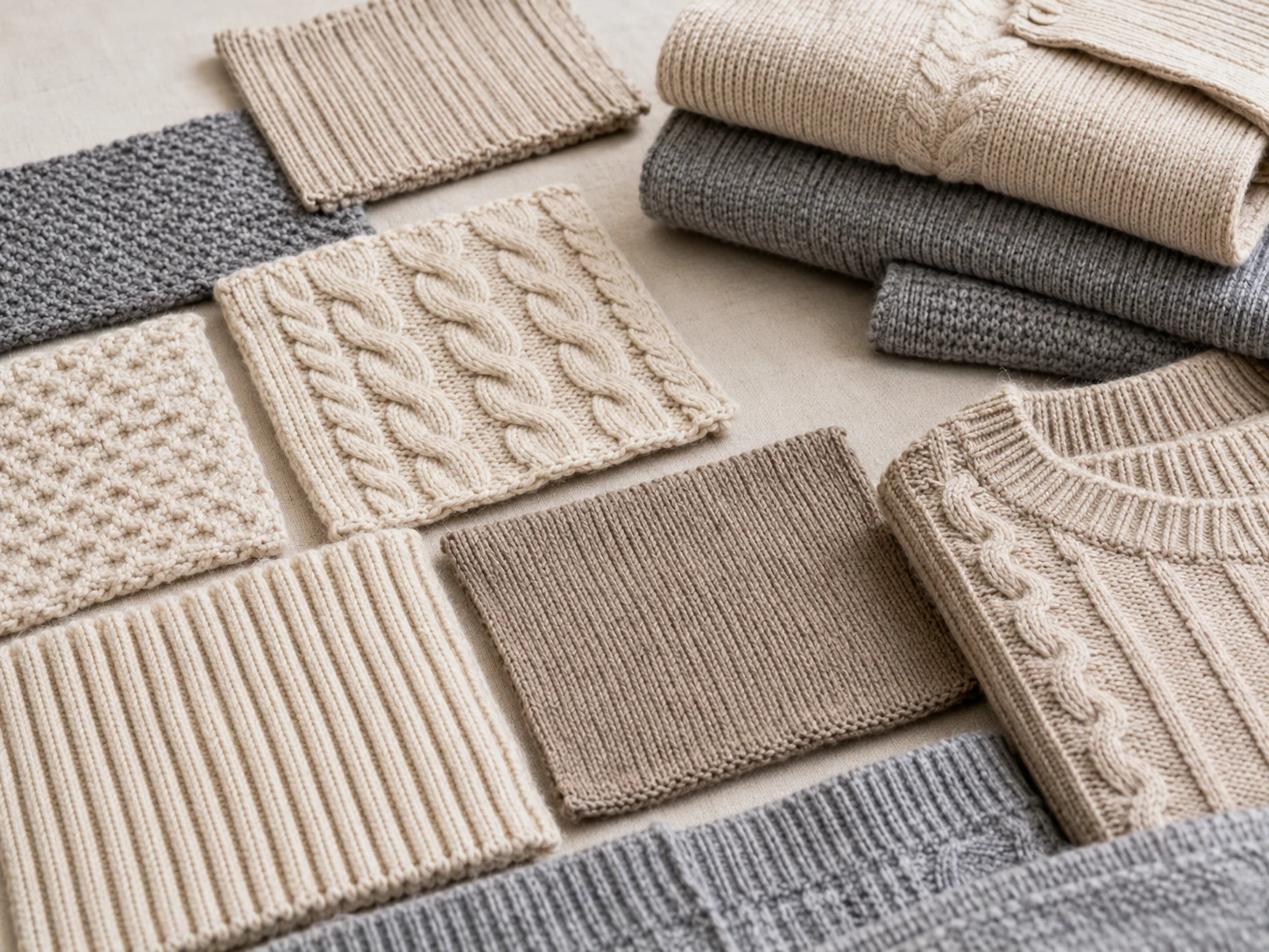 Matching knit structure swatches
