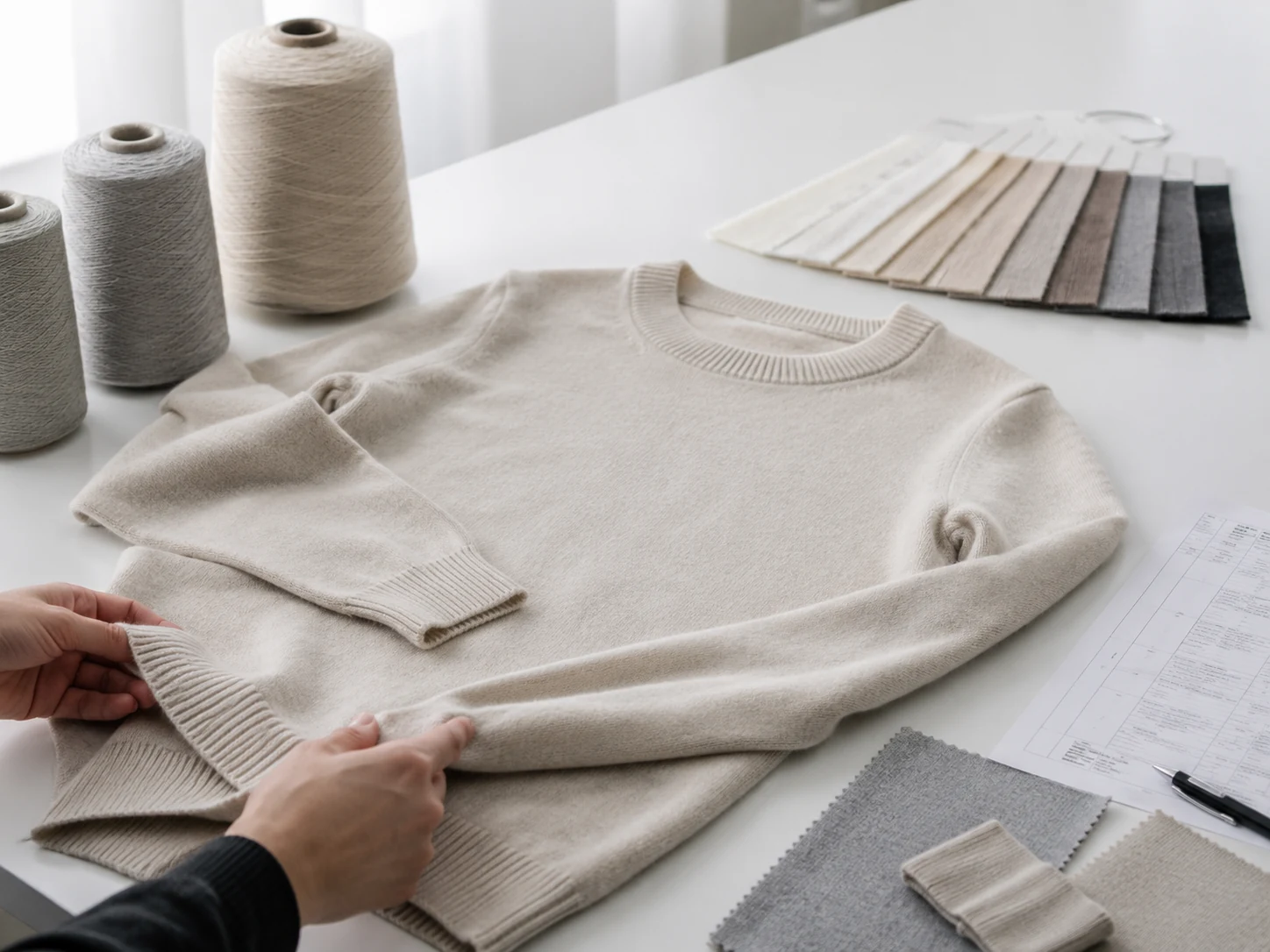 Bulk merino wool sweater sample