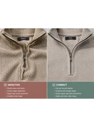 Quarter zip sweater wavy placket problem