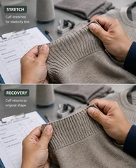 Sweater rib cuff loses elasticity