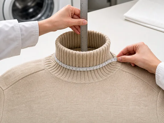 Post-wash sweater measurement and inspection