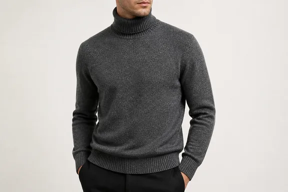 Wool turtleneck sweater sample