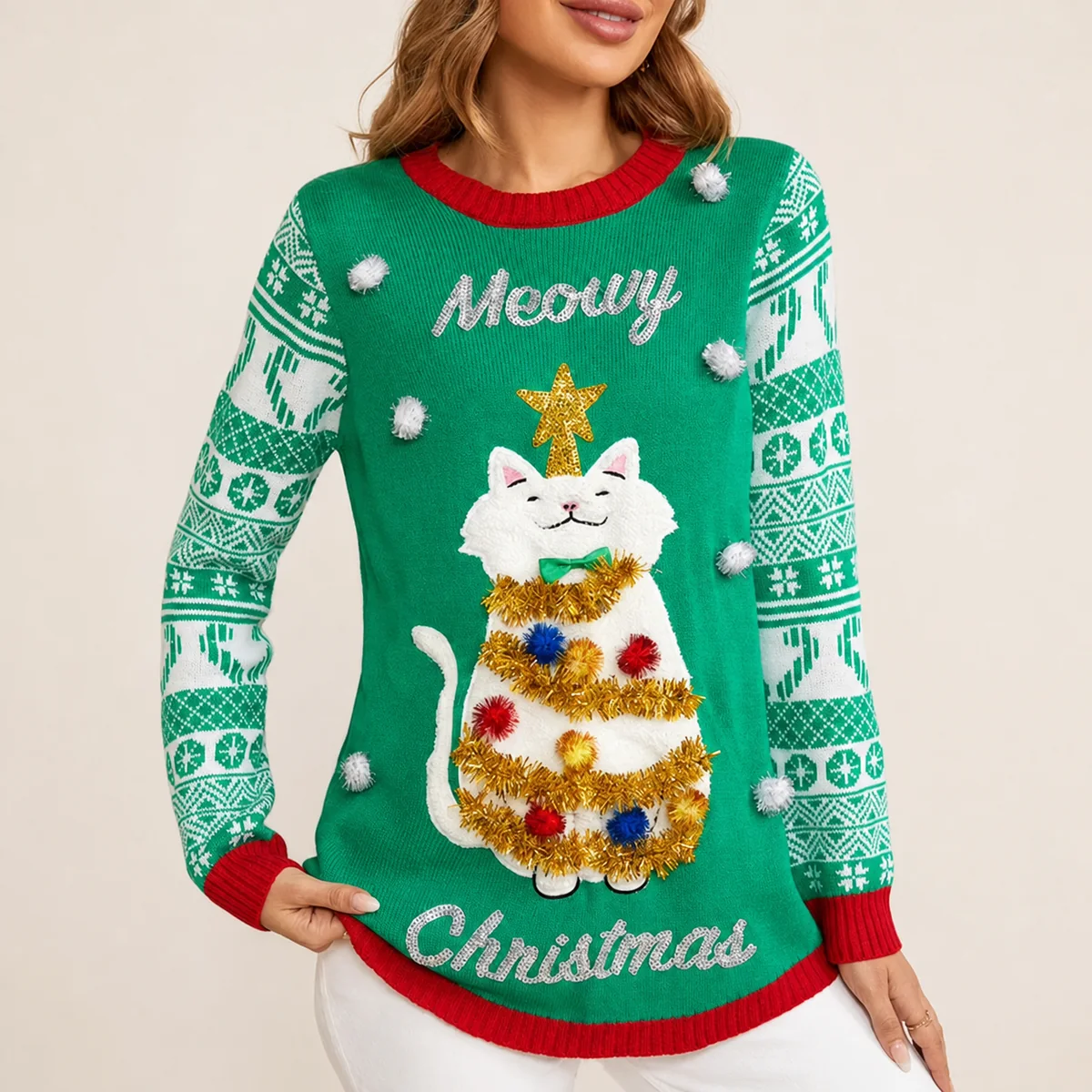 Custom ugly Christmas sweater for seasonal brand production