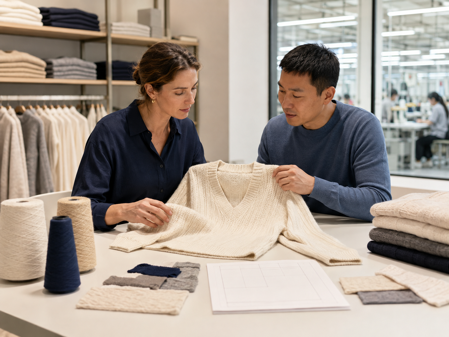 Apparel importer working with sweater factory