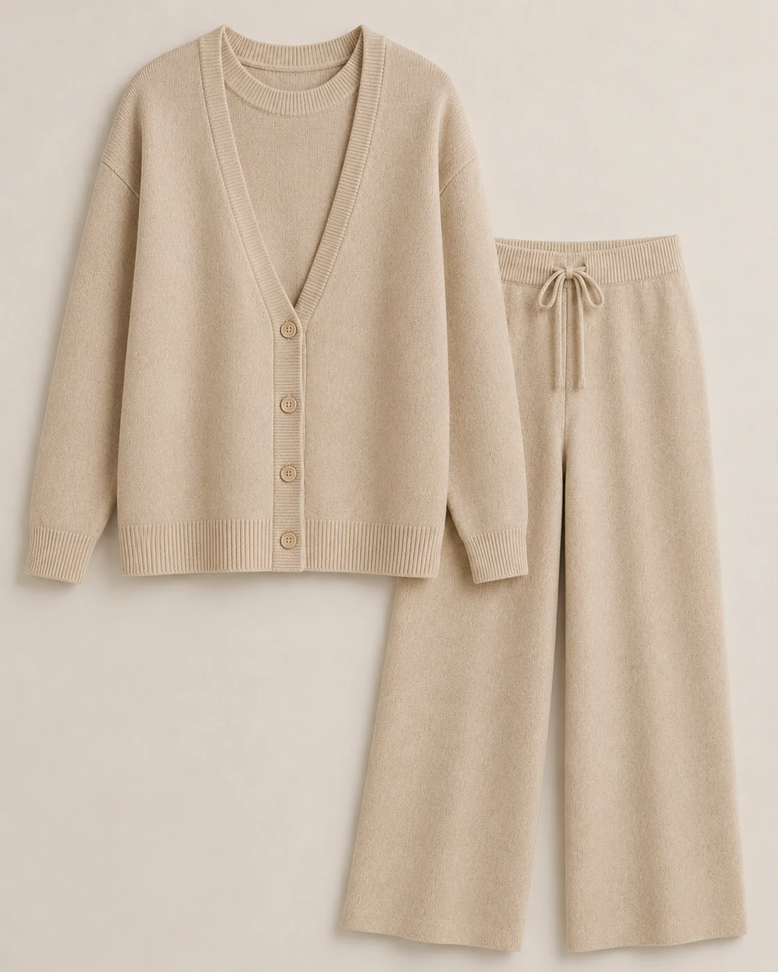 Knit top and pants set for wholesale knitwear program
