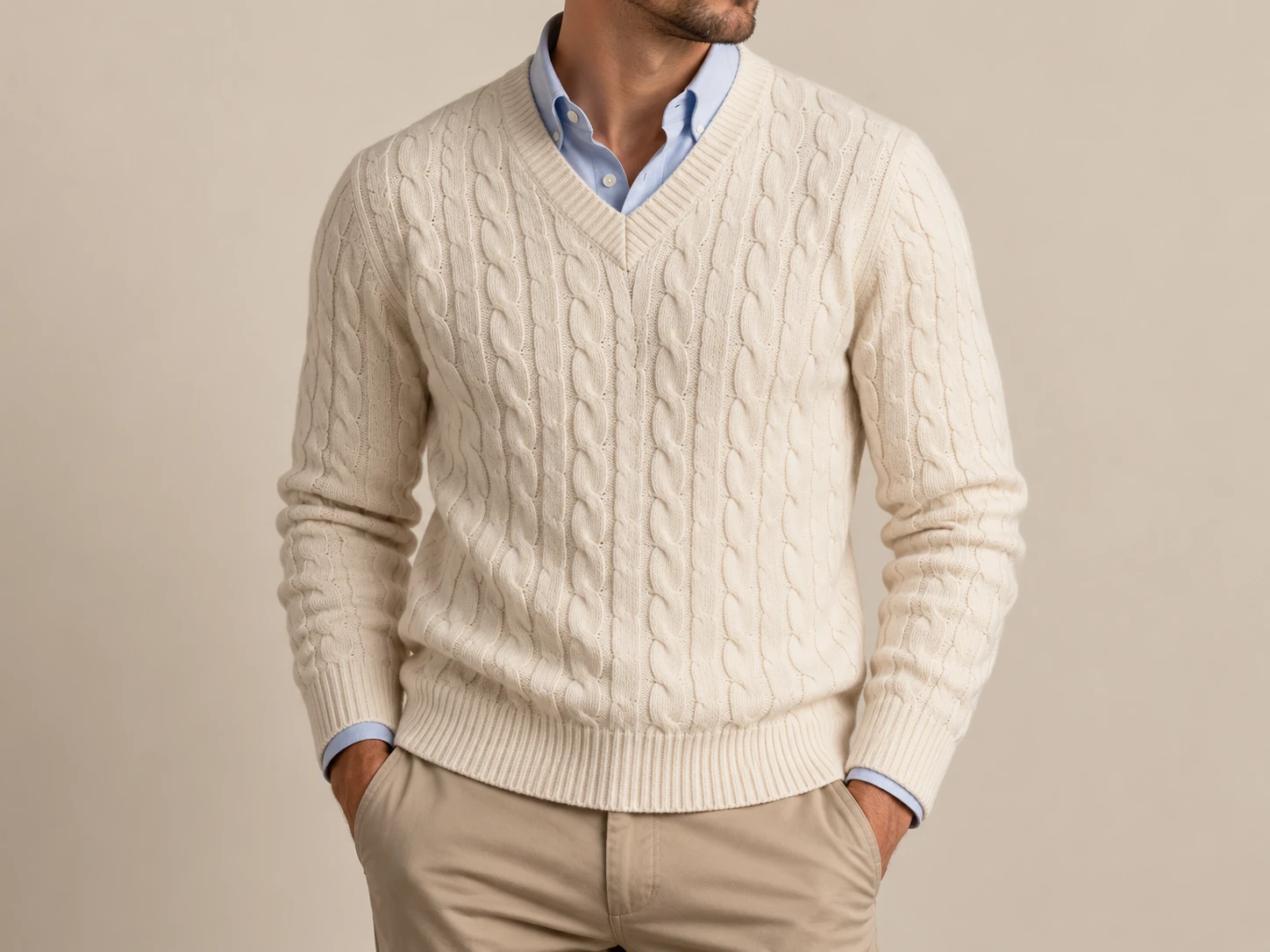 Cable Knit V Neck Sweaters manufacturer