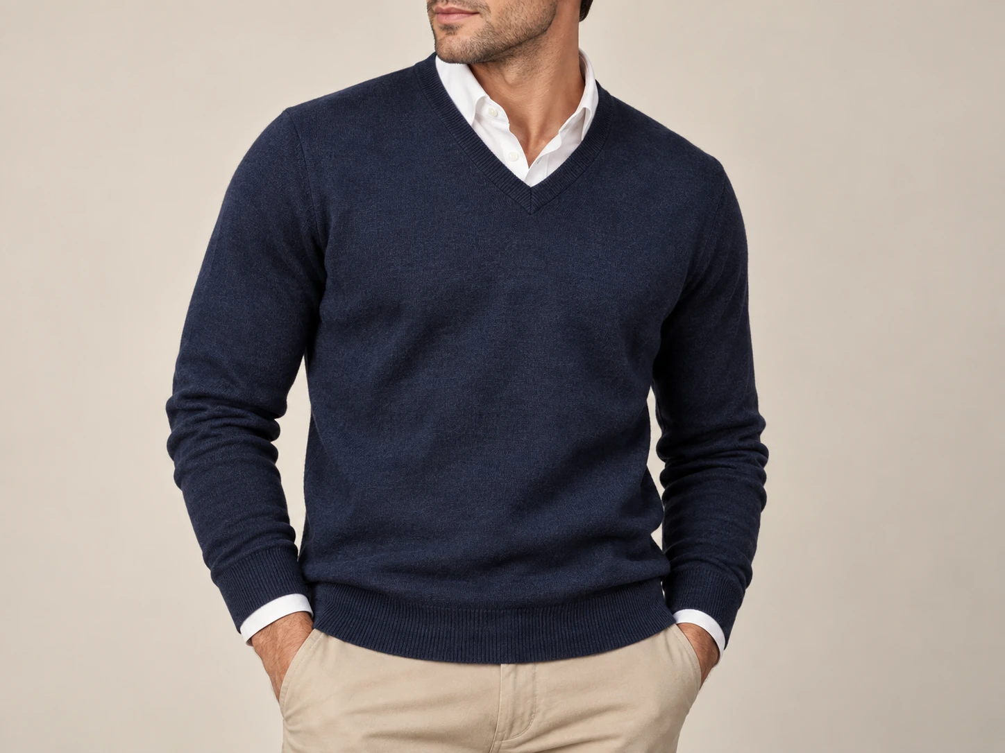 Custom V Neck Pullover Sweaters manufacturing