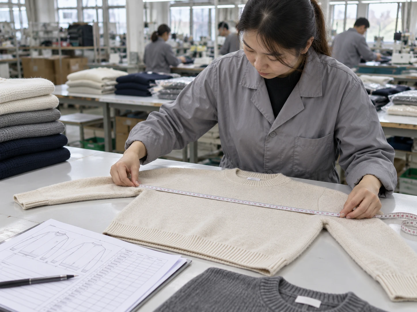 Custom sweater size fitting and measurement