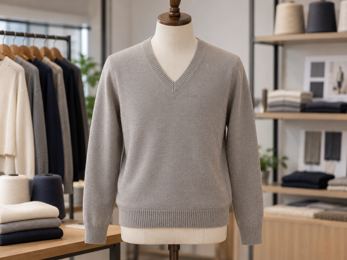 Custom V Neck Sweater Manufacturer producing private label knitwear collections